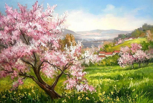 Мастер-класс «Весна» картина в технике гуашь