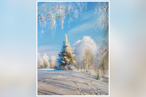 Мастер-класс «Зимний пейзаж» масло, холст на раме